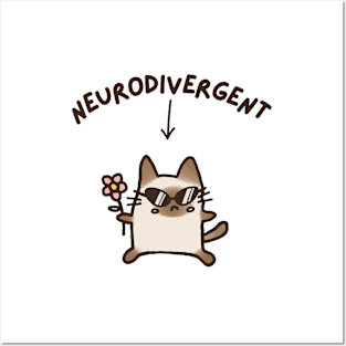 Neurodivergent Cat (Light) Posters and Art